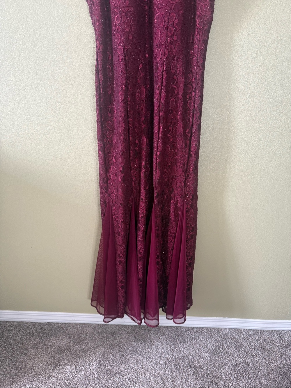R& M Richards Embellished Burgundy Evening Gown - Women's Dress - Picture 3 of 8